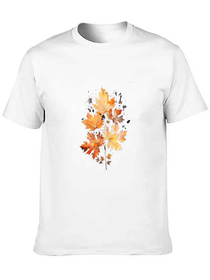 Autumn Leaves Graphic Black T-Shirt