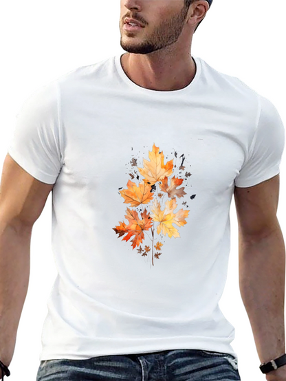 Autumn Leaves Graphic Black T-Shirt