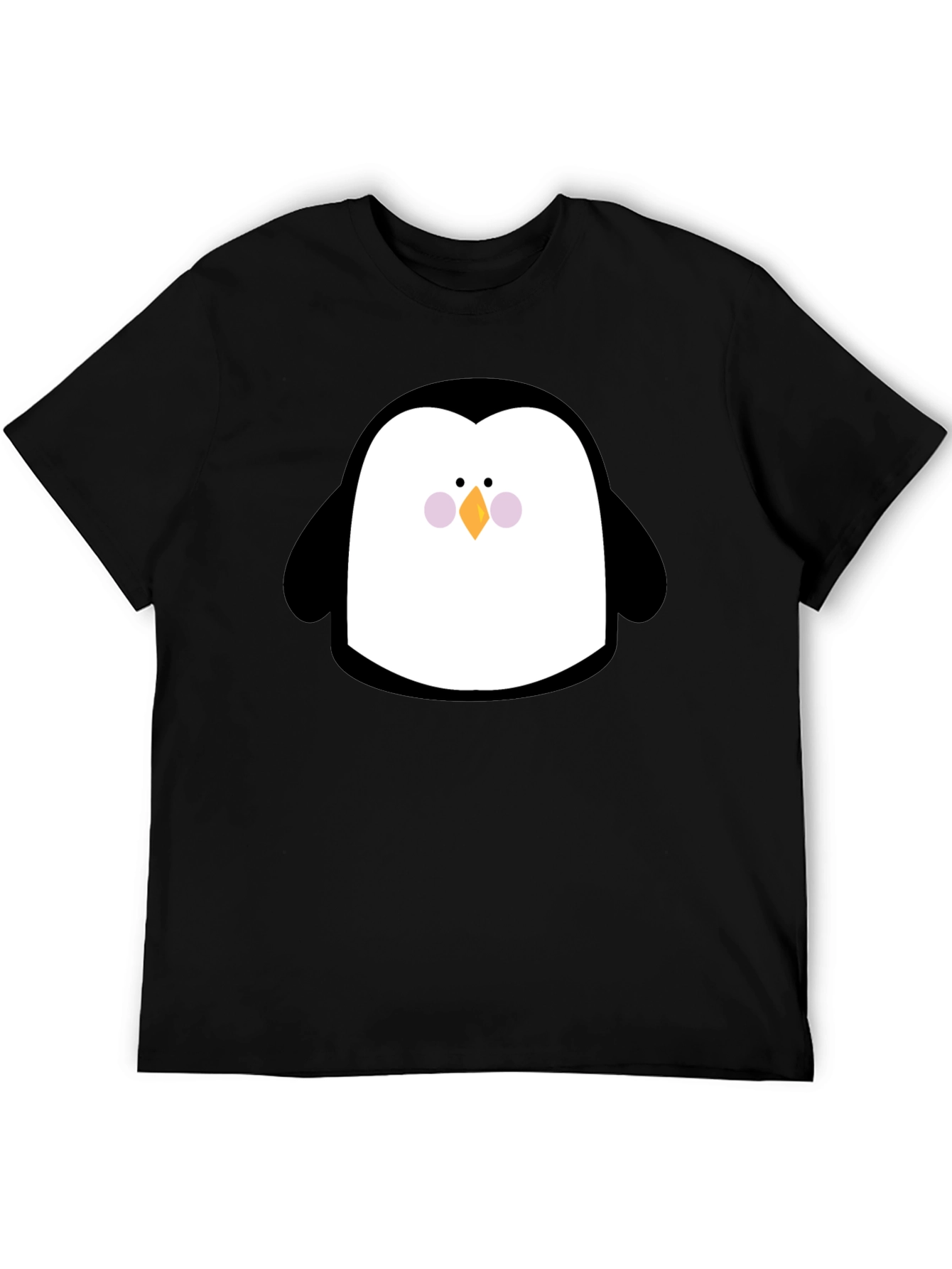 Cute Penguin Graphic Print Black T-Shirt