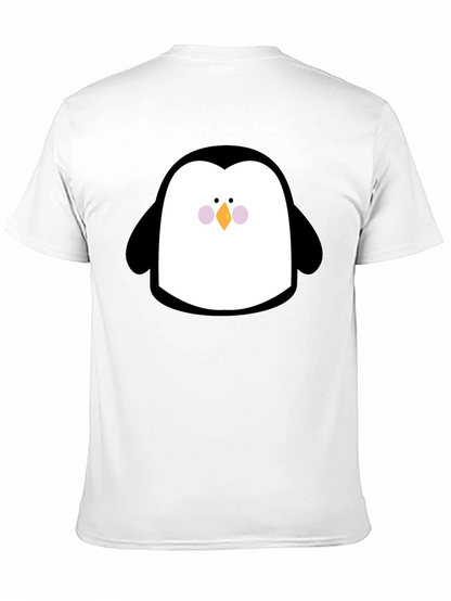 Cute Penguin Graphic Print Black T-Shirt
