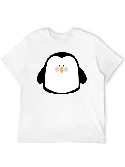 Cute Penguin Graphic Print Black T-Shirt