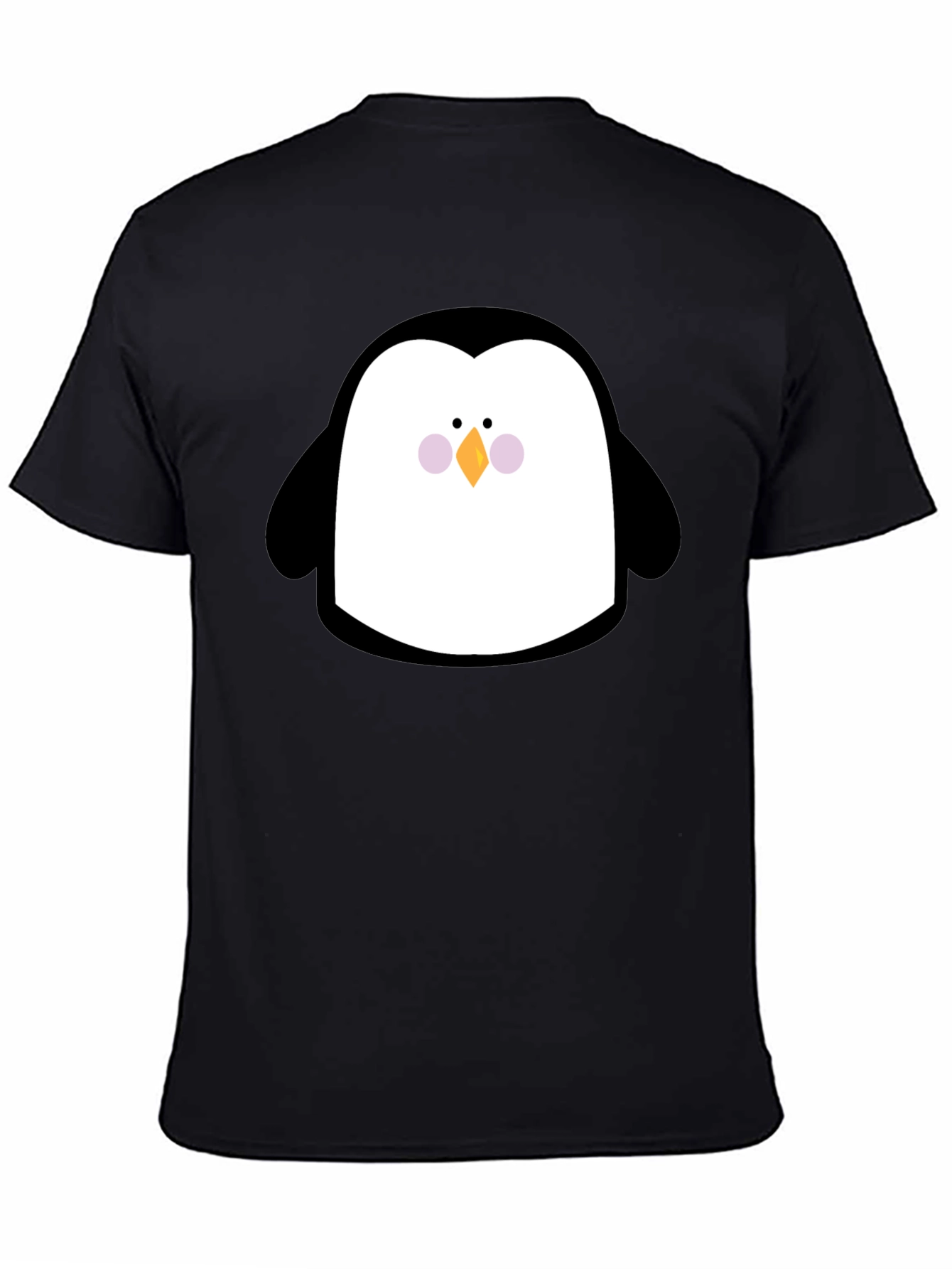Cute Penguin Graphic Print Black T-Shirt