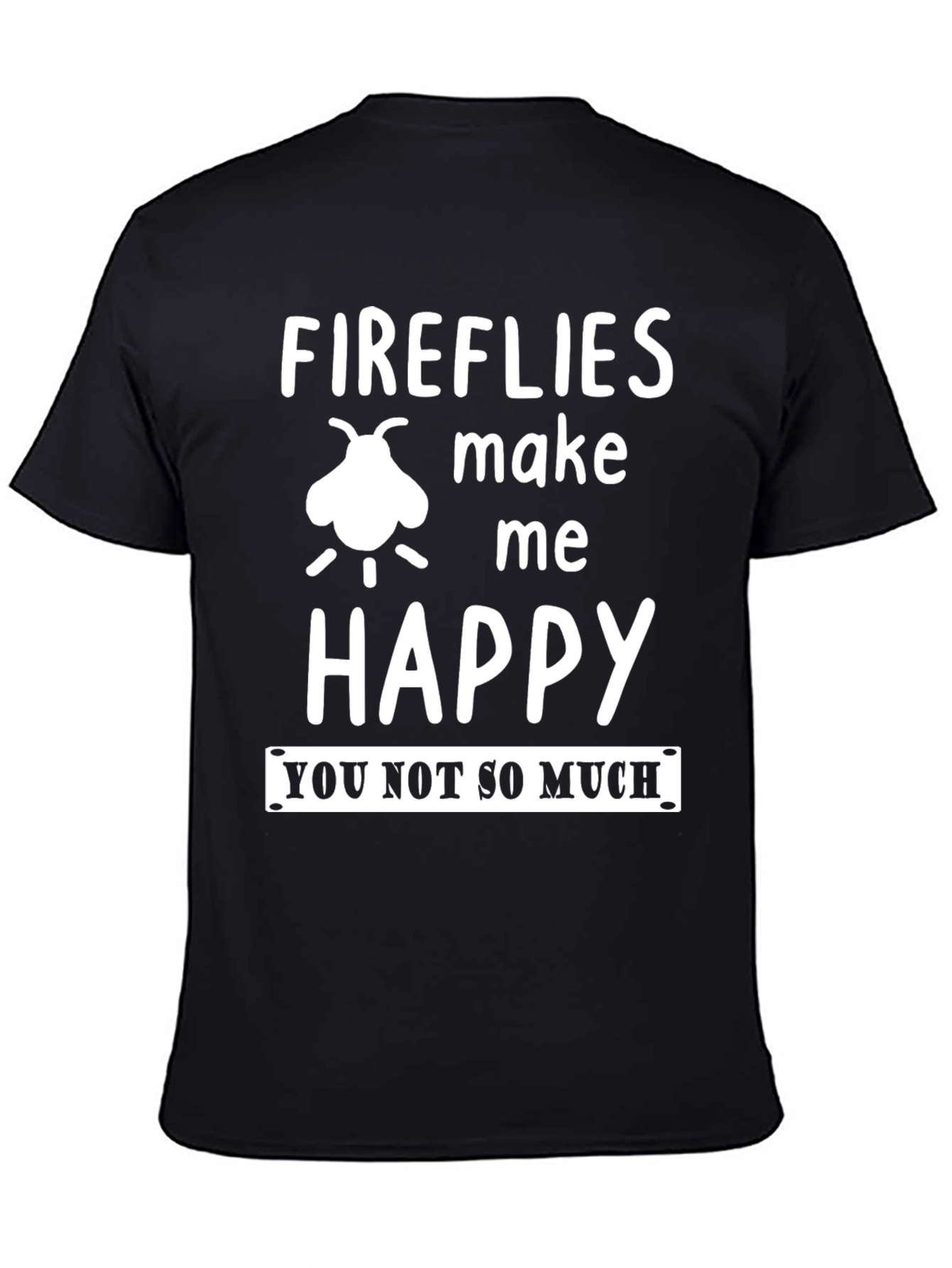 Fireflies Make Me Happy Graphic Tee - Black