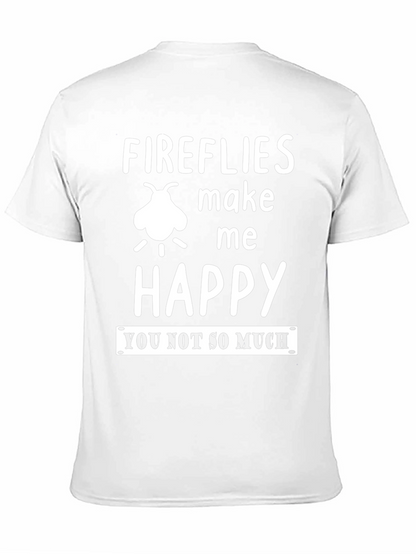 Fireflies Make Me Happy Graphic Tee - Black