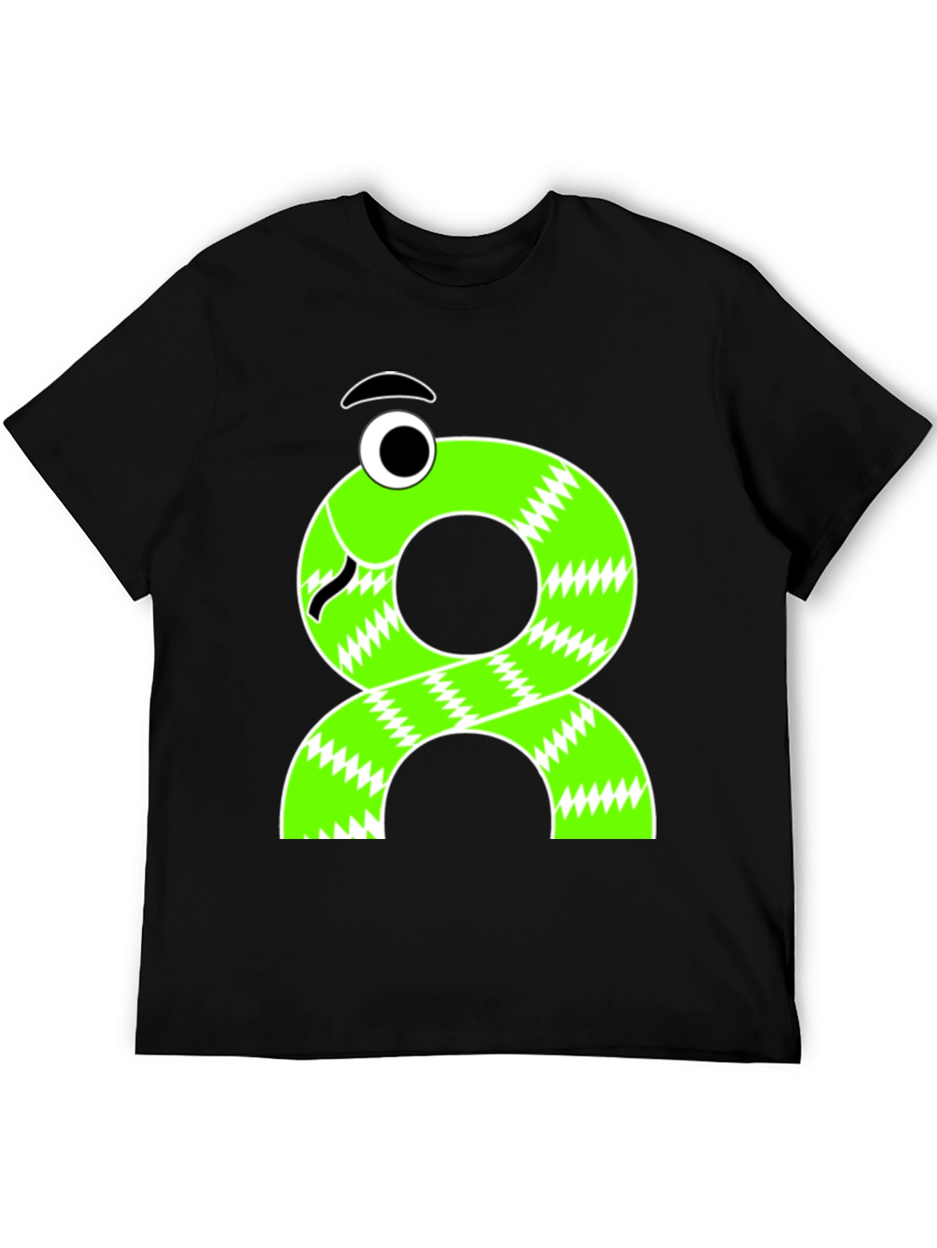 Funny Cartoon Snake T-Shirt - Black Cotton Tee