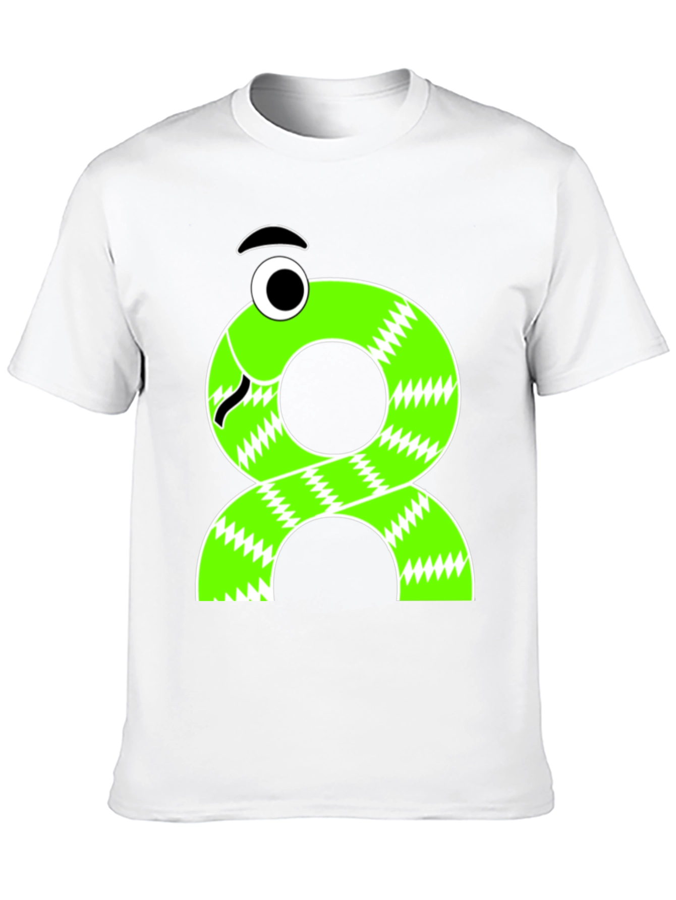 Funny Cartoon Snake T-Shirt - Black Cotton Tee