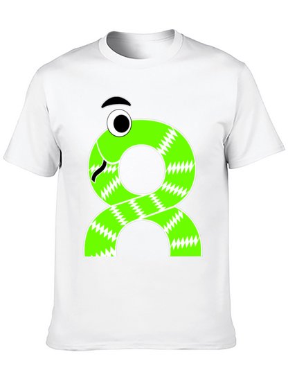 Funny Cartoon Snake T-Shirt - Black Cotton Tee