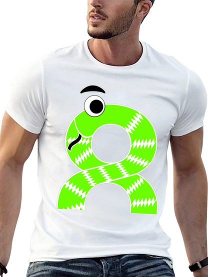 Funny Cartoon Snake T-Shirt - Black Cotton Tee