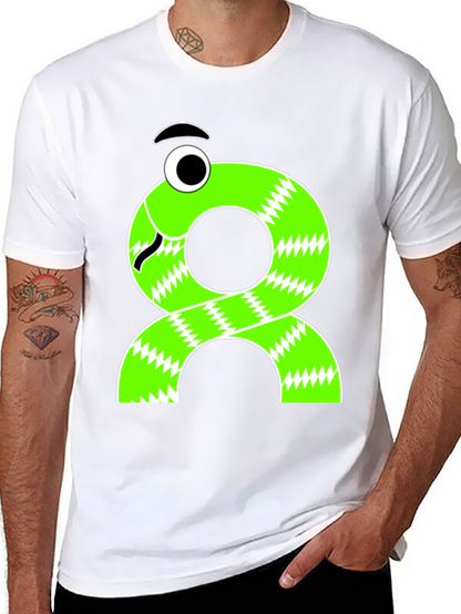 Funny Cartoon Snake T-Shirt - Black Cotton Tee