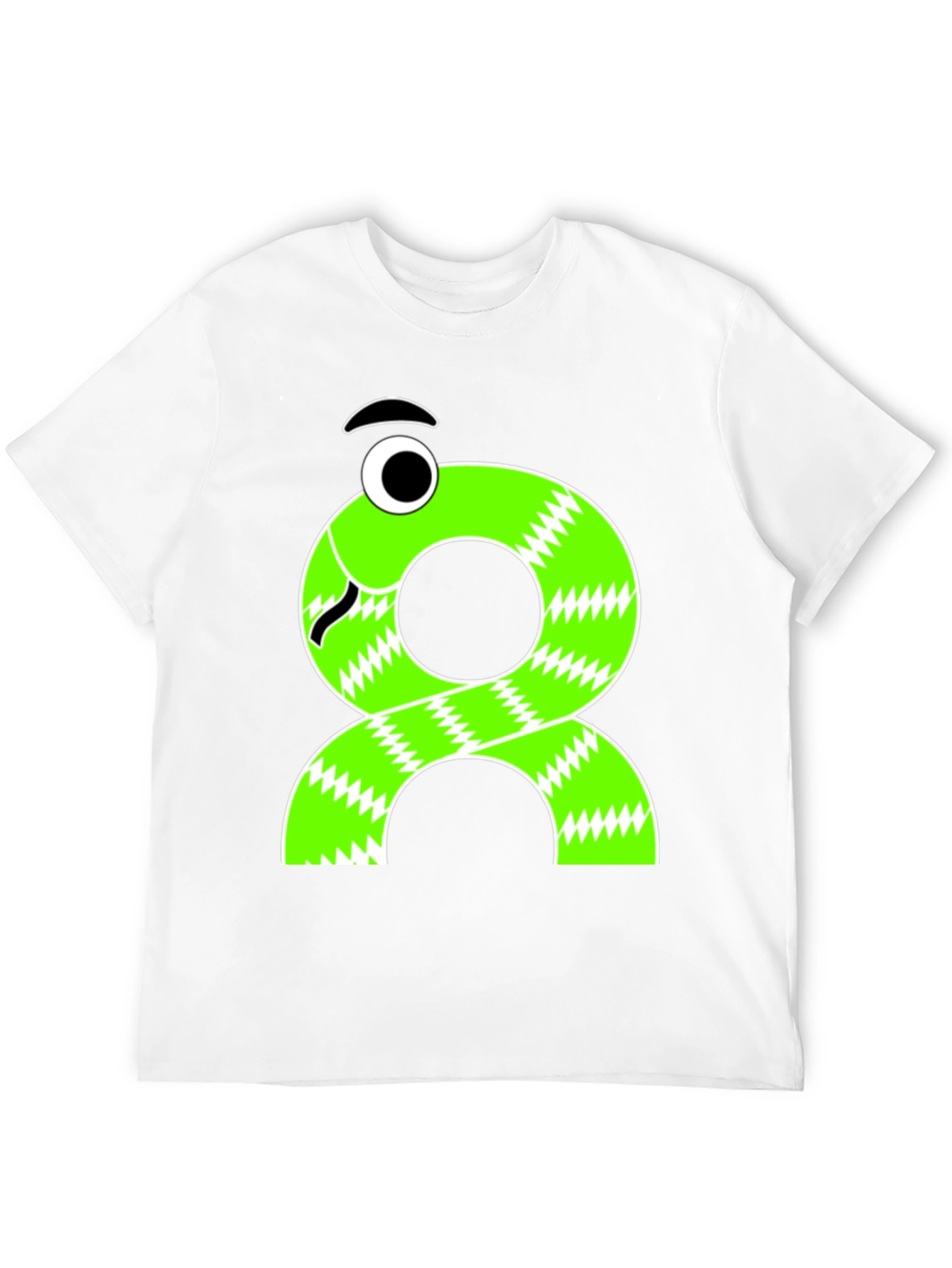 Funny Cartoon Snake T-Shirt - Black Cotton Tee