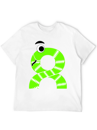 Funny Cartoon Snake T-Shirt - Black Cotton Tee