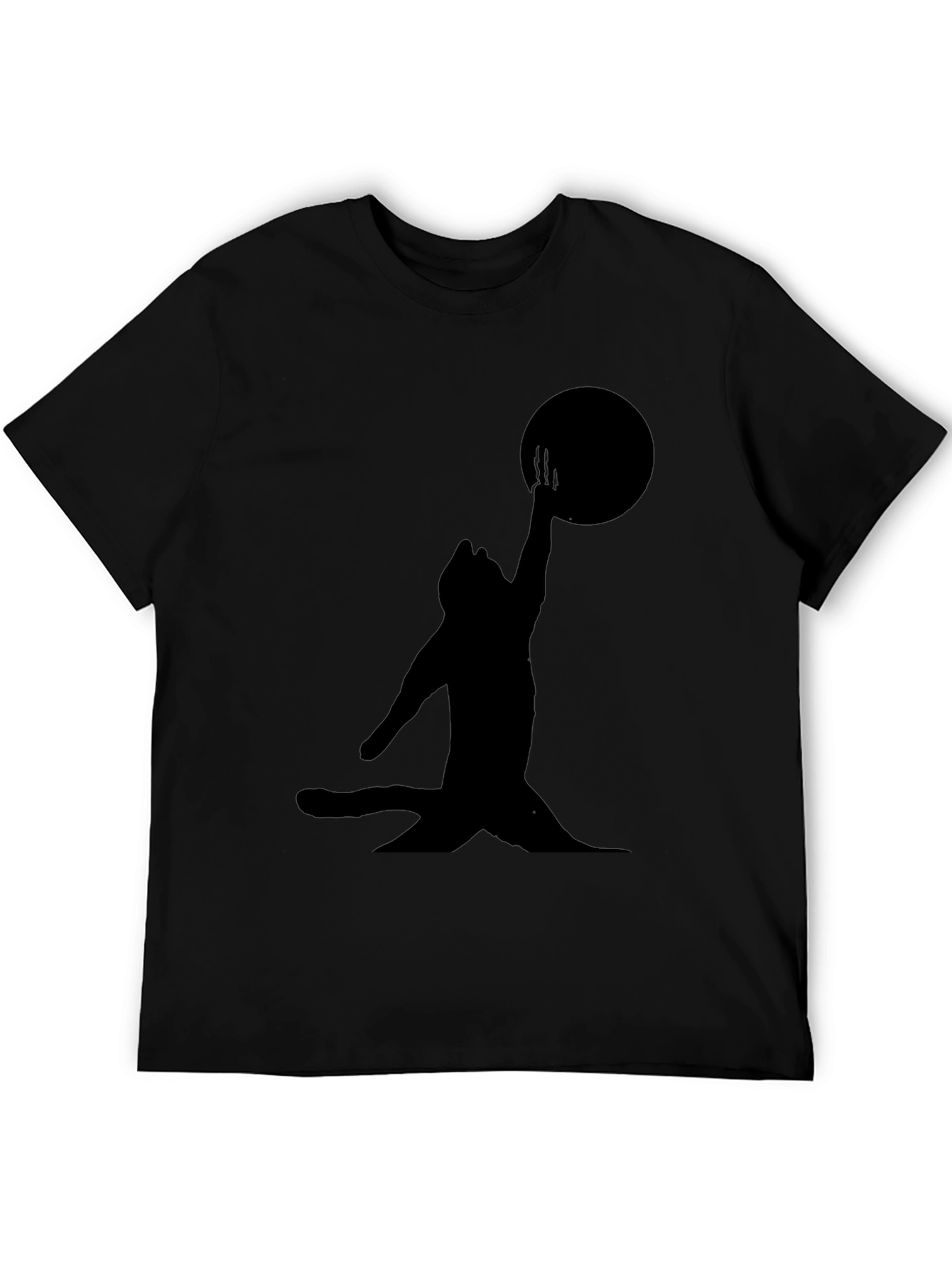 Black Cat Reaching for Moon T-Shirt
