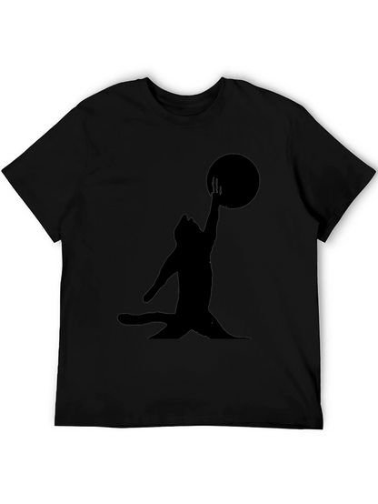 Black Cat Reaching for Moon T-Shirt