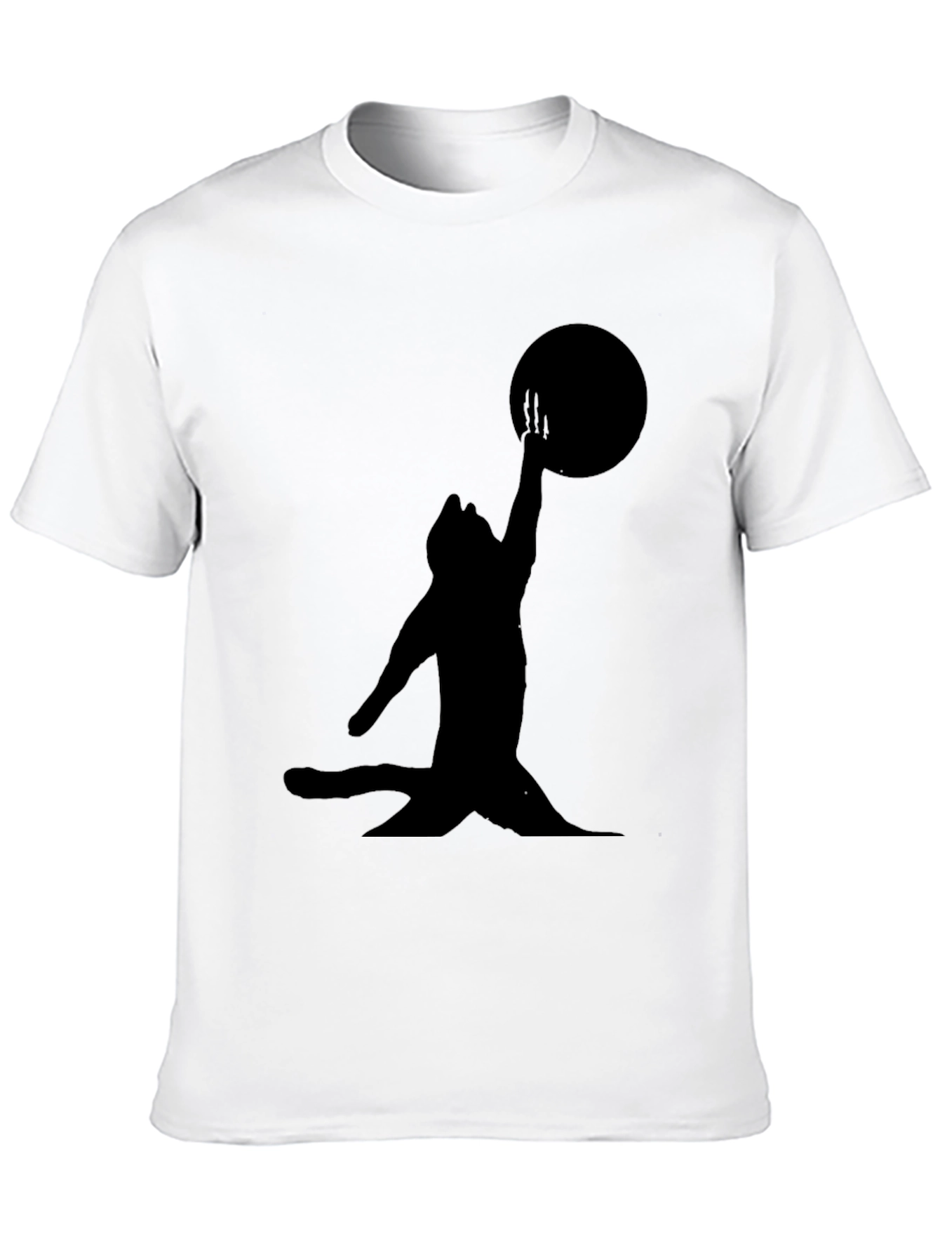 Black Cat Reaching for Moon T-Shirt
