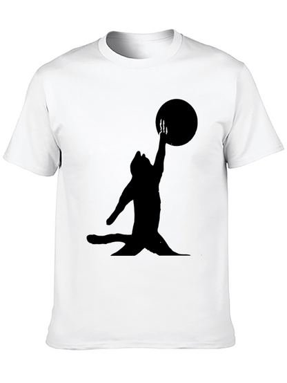 Black Cat Reaching for Moon T-Shirt
