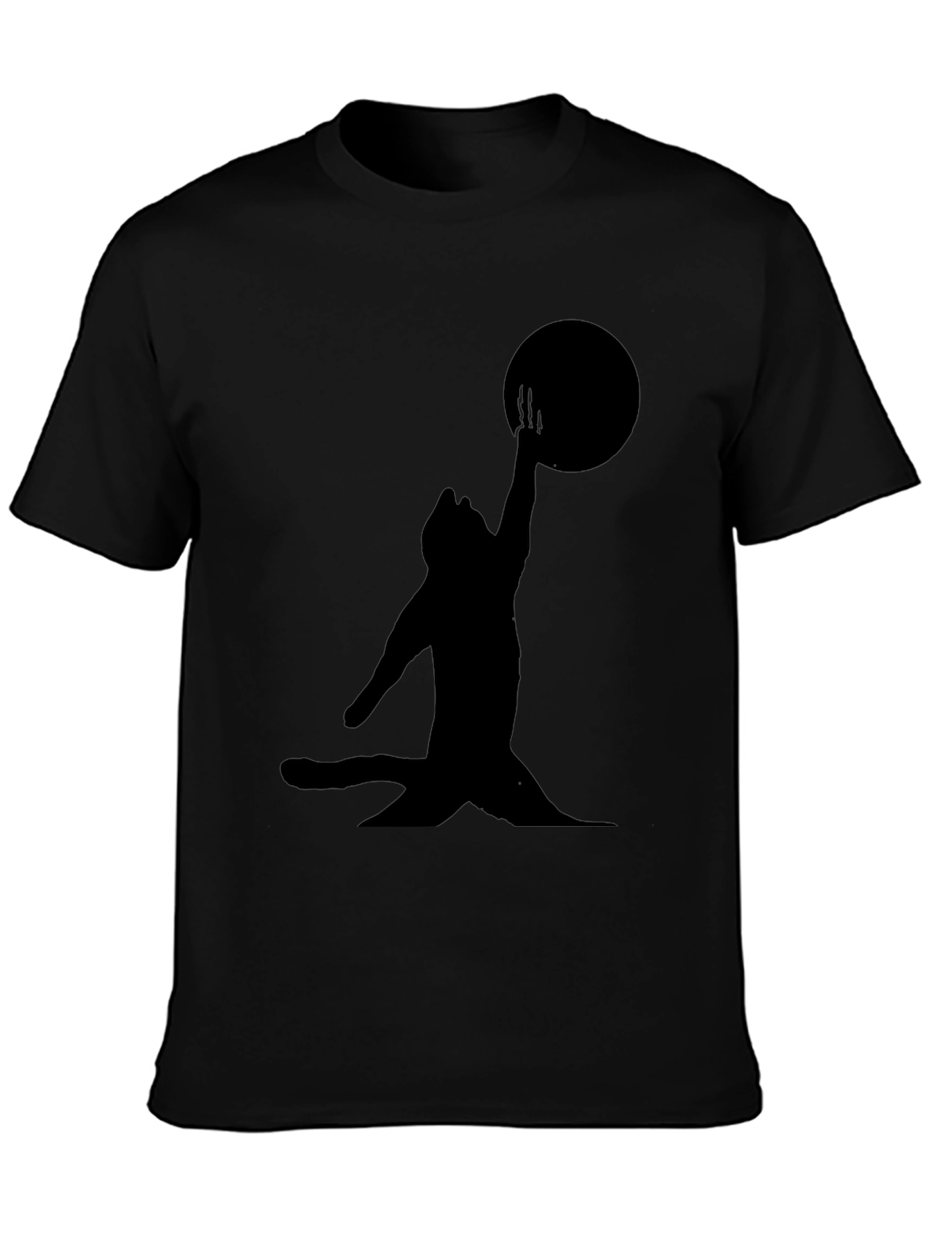Black Cat Reaching for Moon T-Shirt