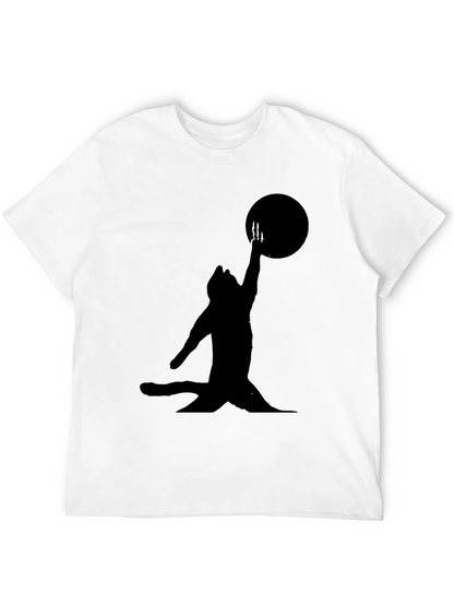 Black Cat Reaching for Moon T-Shirt