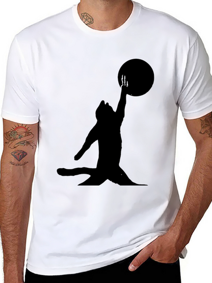 Black Cat Reaching for Moon T-Shirt