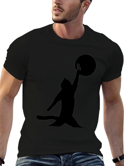 Black Cat Reaching for Moon T-Shirt