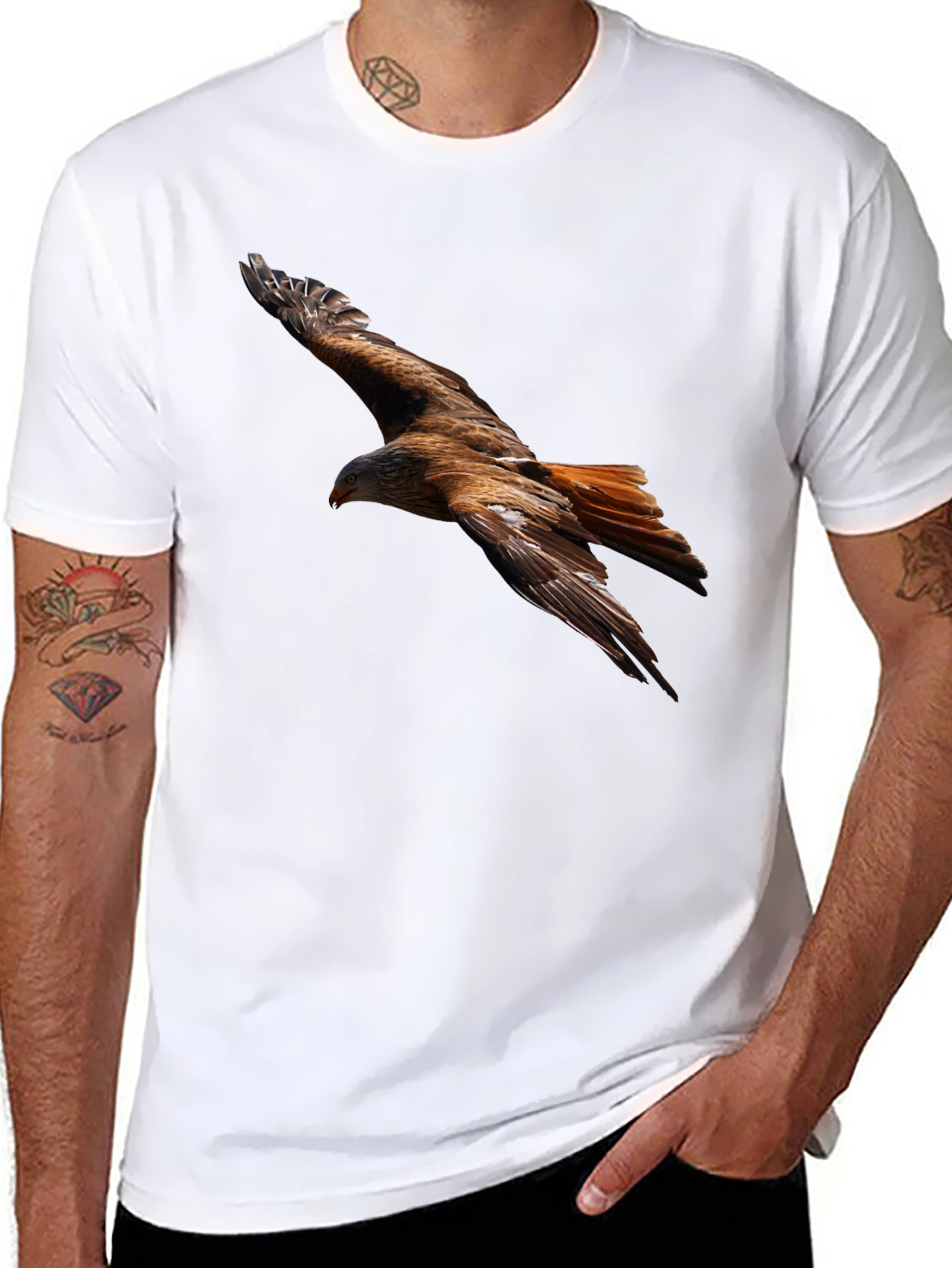 Flying Bird Graphic Black Tee