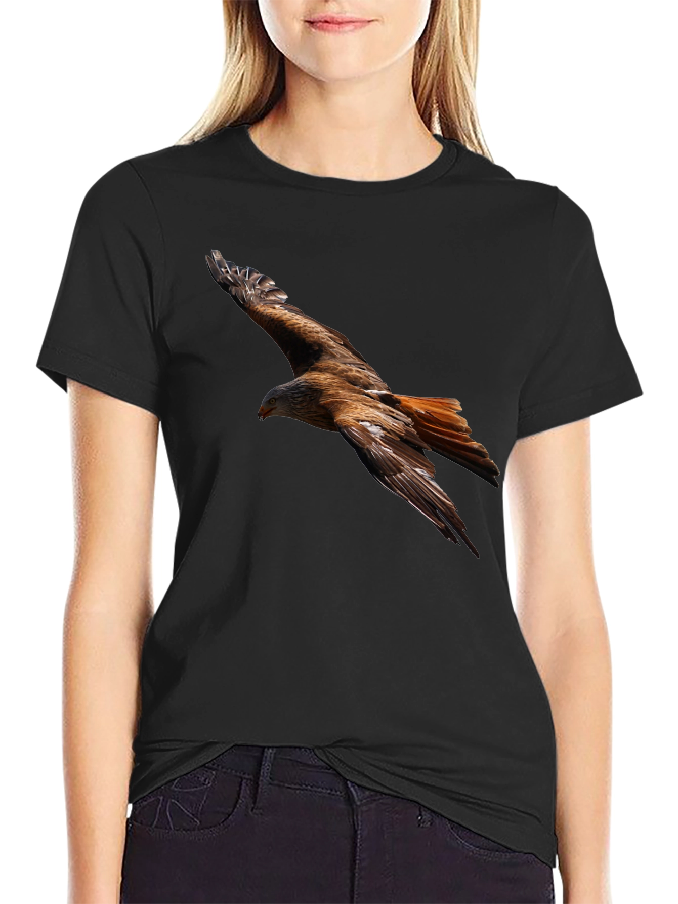 Flying Bird Graphic Black Tee