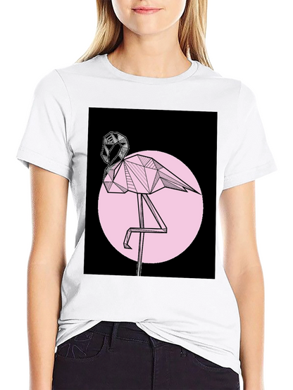 Geometric Flamingo Graphic T-Shirt