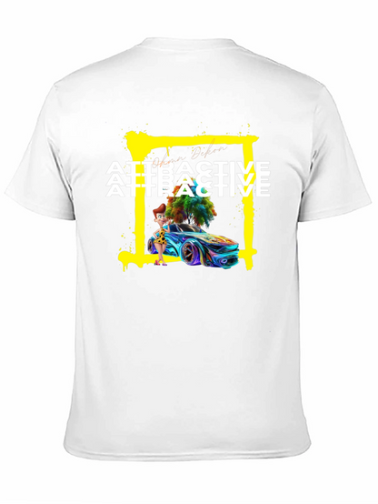 Attractive Cartoon Car Graphic Tee - Soft Cotton