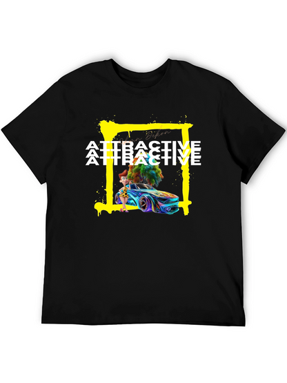 Attractive Cartoon Car Graphic Tee - Soft Cotton