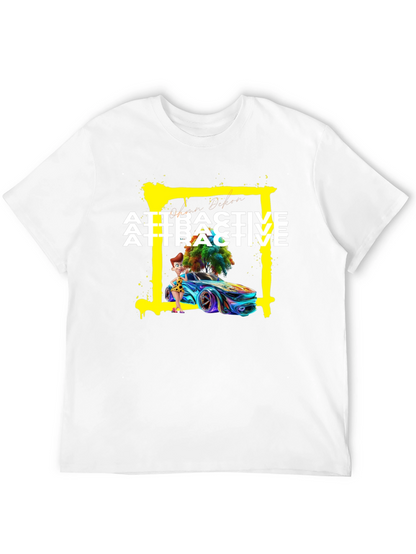 Attractive Cartoon Car Graphic Tee - Soft Cotton