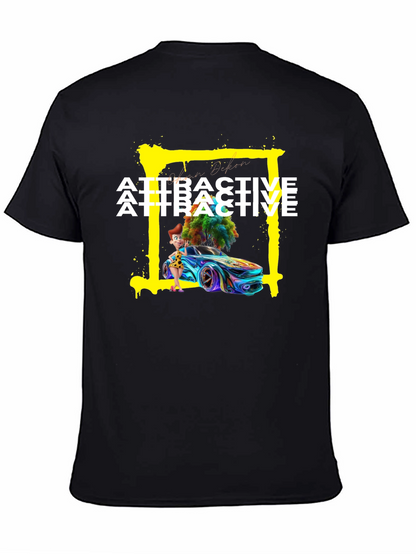 Attractive Cartoon Car Graphic Tee - Soft Cotton