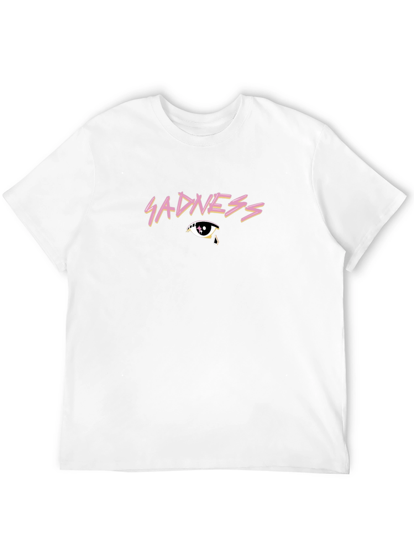 Sadness Graphic Print Black T-Shirt
