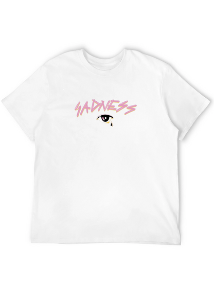 Sadness Graphic Print Black T-Shirt