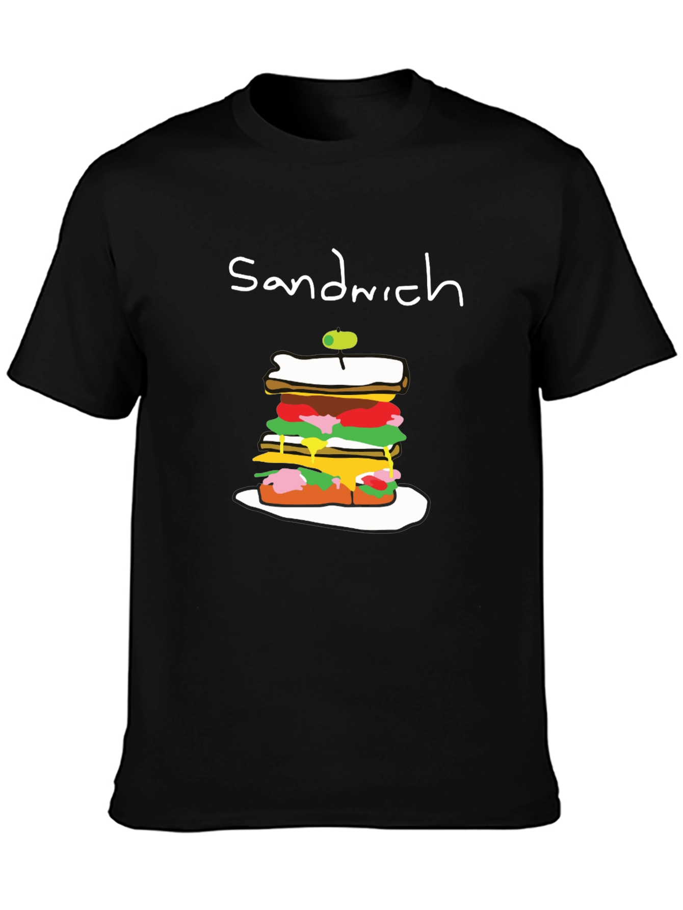 Sandwich Graphic Tee - Black Cotton T-Shirt