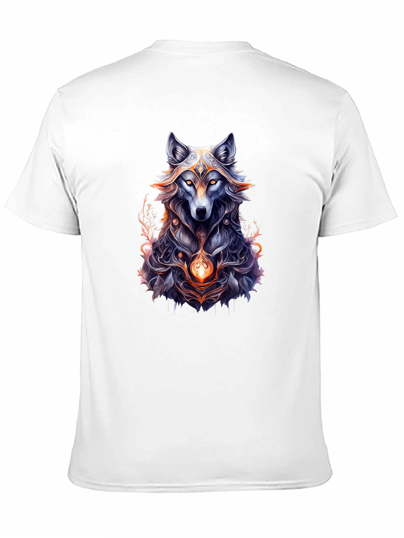 Mystic Wolf Graphic Tee - Black Cotton Comfort