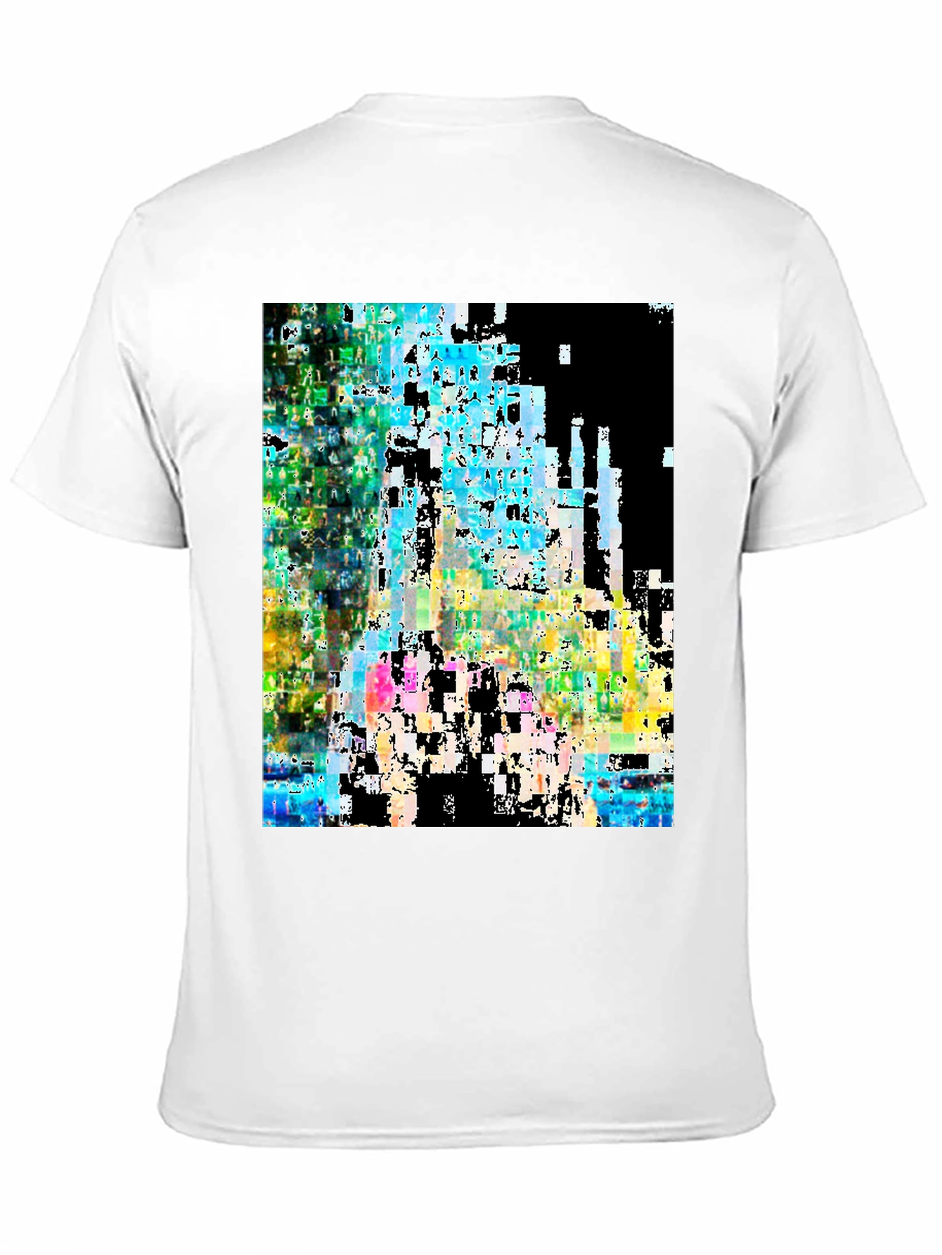 Abstract Glitch Art Black T-Shirt
