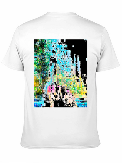 Abstract Glitch Art Black T-Shirt