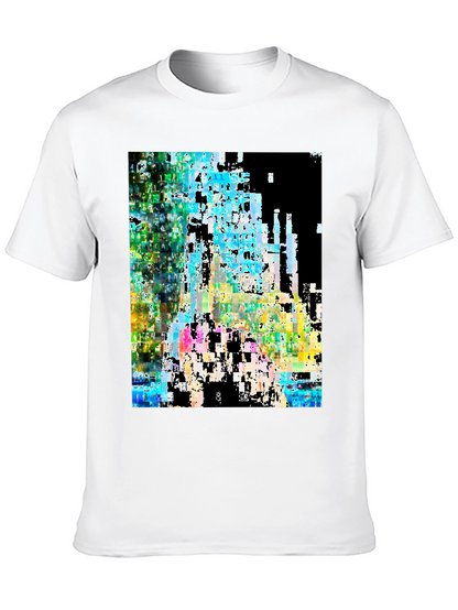 Abstract Glitch Art Black T-Shirt
