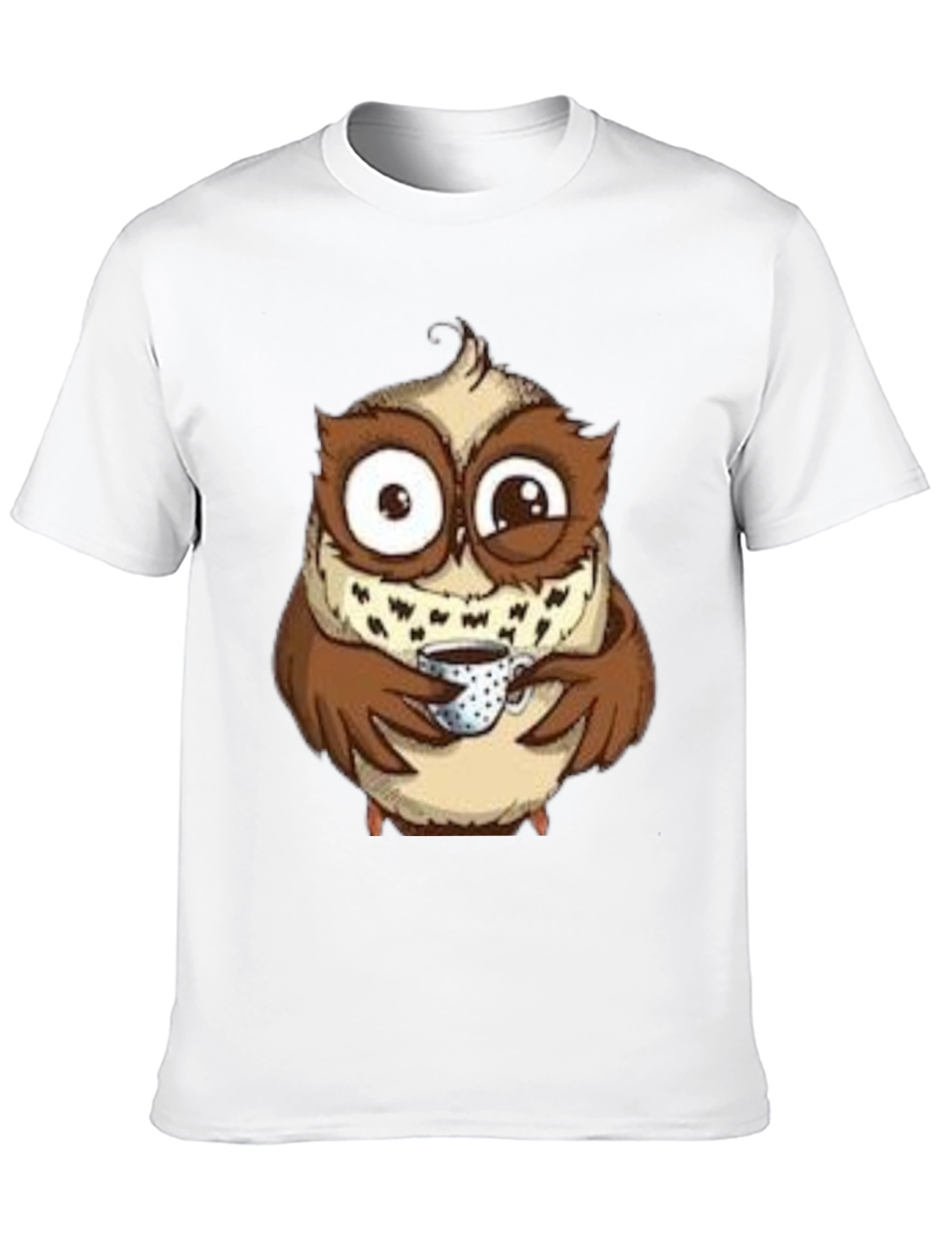 Owl Coffee Lover T-Shirt - Whimsical Bird Tee