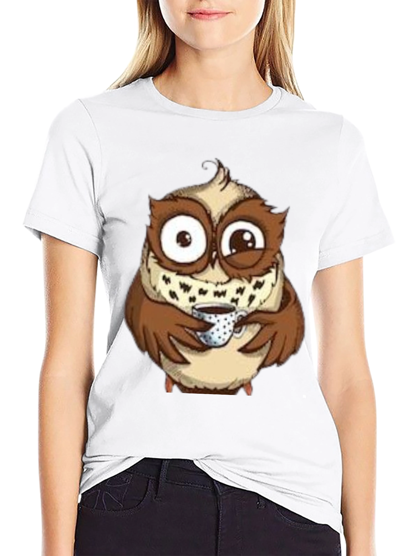 Owl Coffee Lover T-Shirt - Whimsical Bird Tee