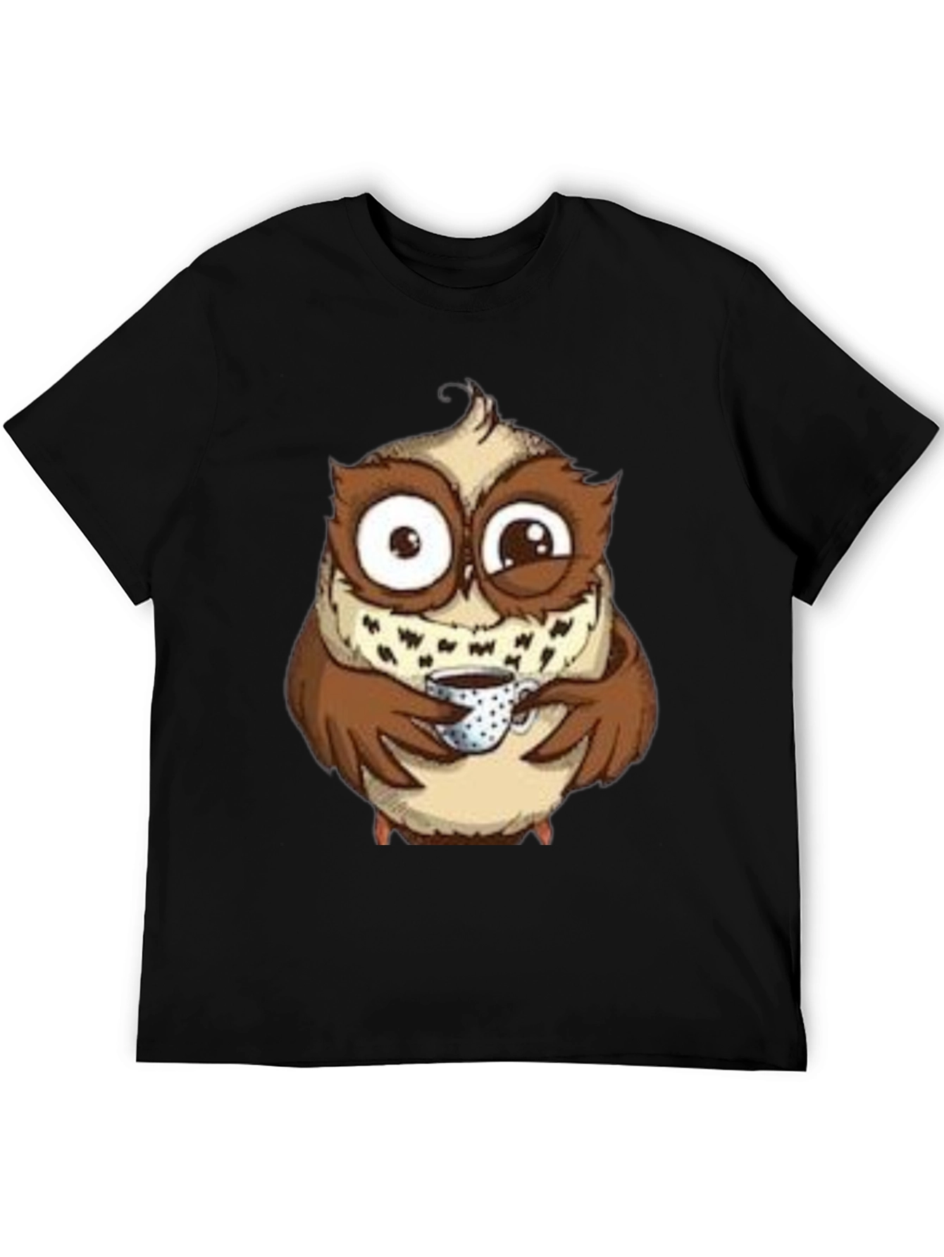 Owl Coffee Lover T-Shirt - Whimsical Bird Tee