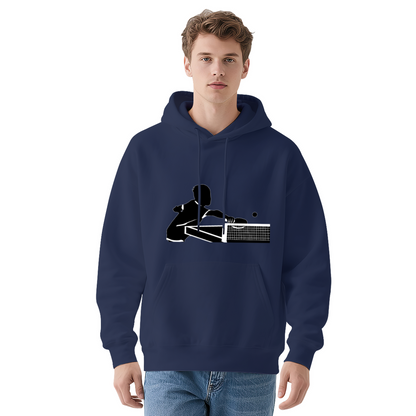 Ping Pong Action Silhouette Graphic Hoodie