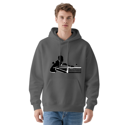 Ping Pong Action Silhouette Graphic Hoodie