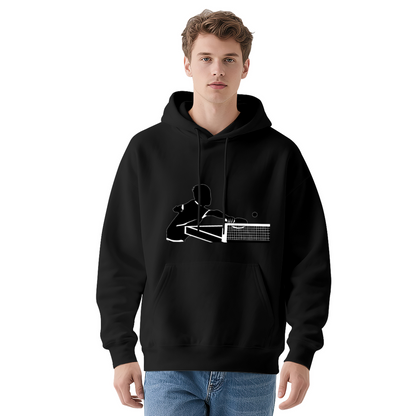 Ping Pong Action Silhouette Graphic Hoodie