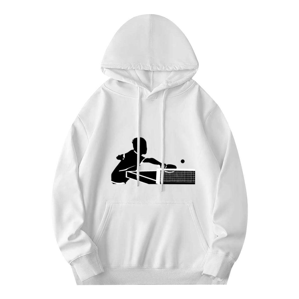 Ping Pong Action Silhouette Graphic Hoodie
