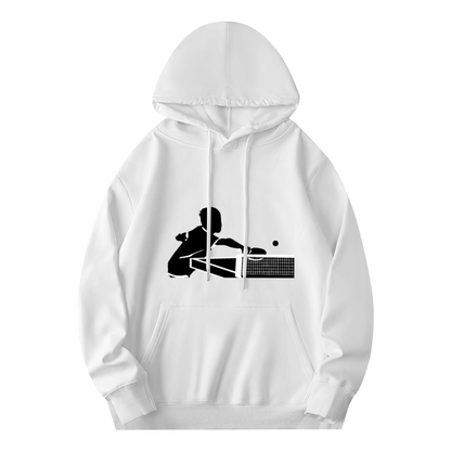 Ping Pong Action Silhouette Graphic Hoodie