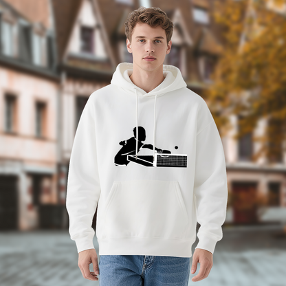 Ping Pong Action Silhouette Graphic Hoodie