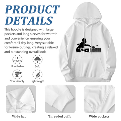 Ping Pong Action Silhouette Graphic Hoodie