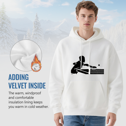 Ping Pong Action Silhouette Graphic Hoodie