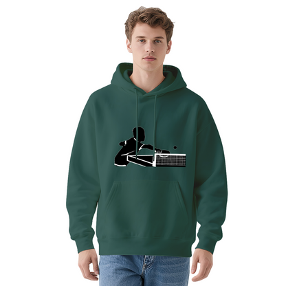 Ping Pong Action Silhouette Graphic Hoodie