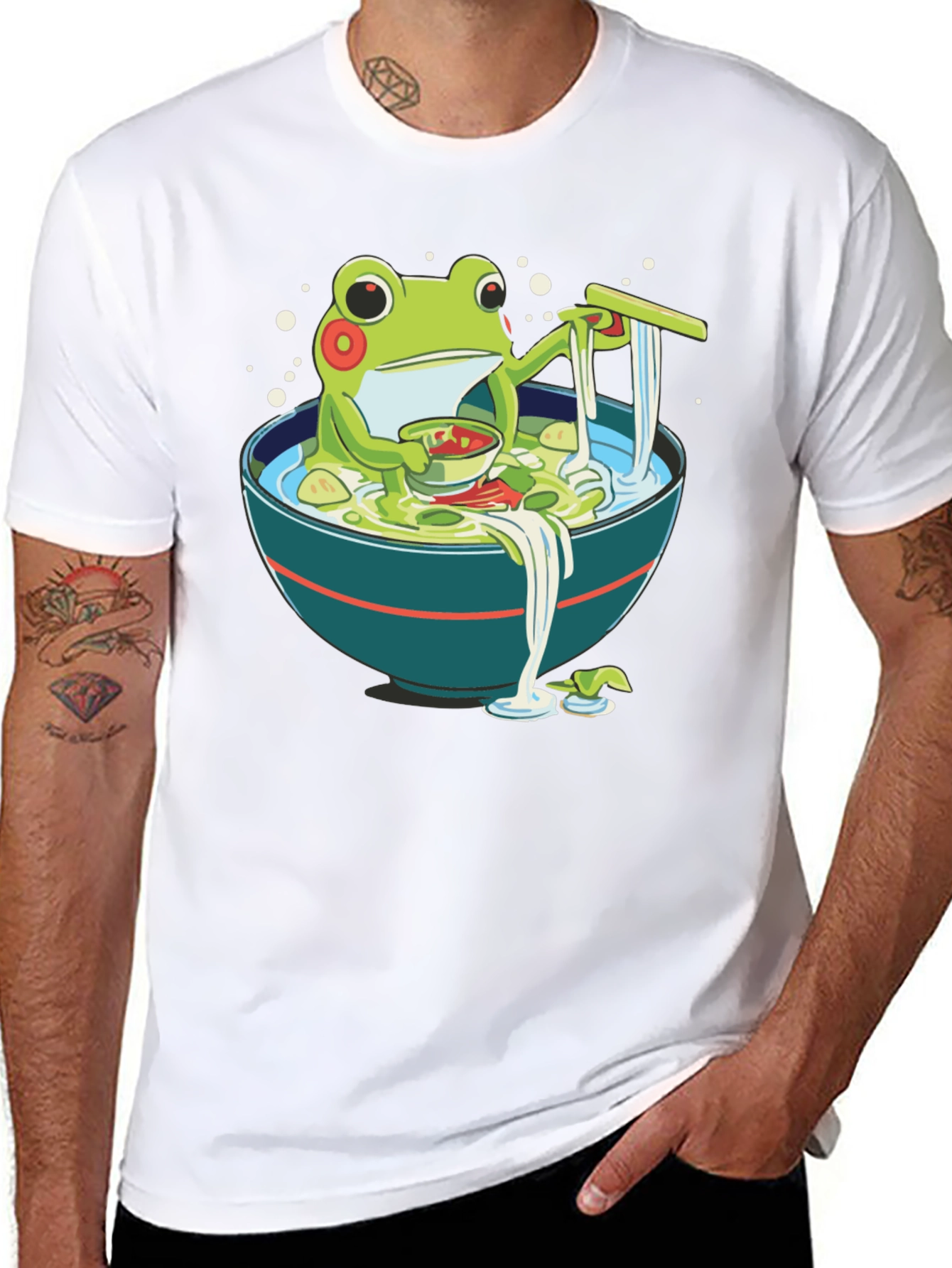 Frog Ramen T-Shirt - Whimsical Graphic Tee